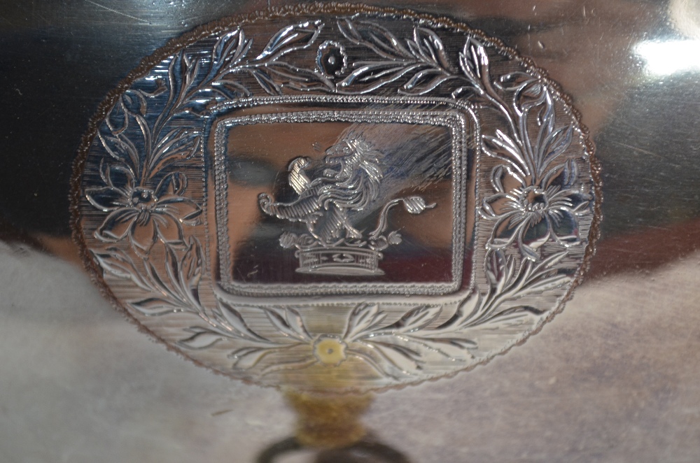 A Regency Old Sheffield Plate tea urn and cover with lion-mask and ring handles, - Image 4 of 4