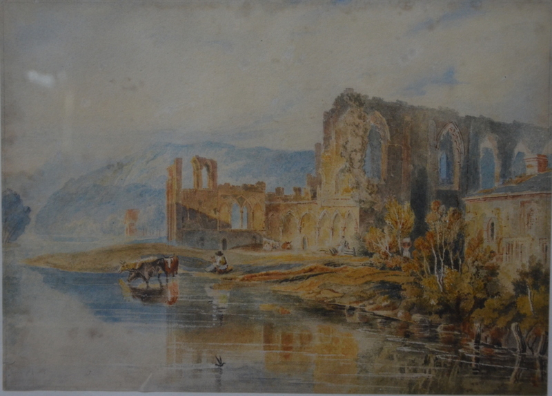 Manner of Joseph Mallord William Turner - 'Egglestone Abbey', watercolour, 19.