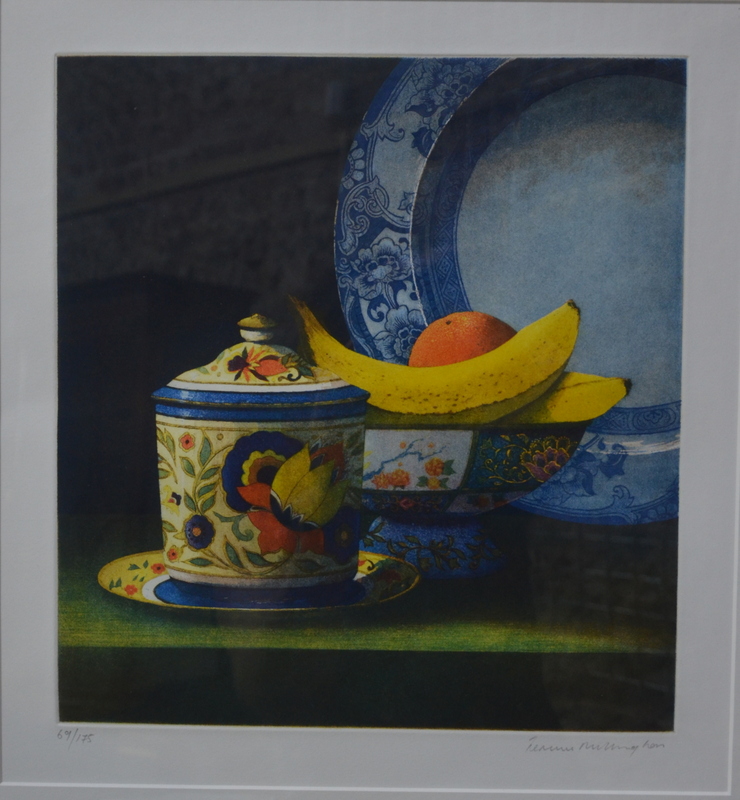 Terence Millington (b 1943) - Still life study with fruit and ceramics,