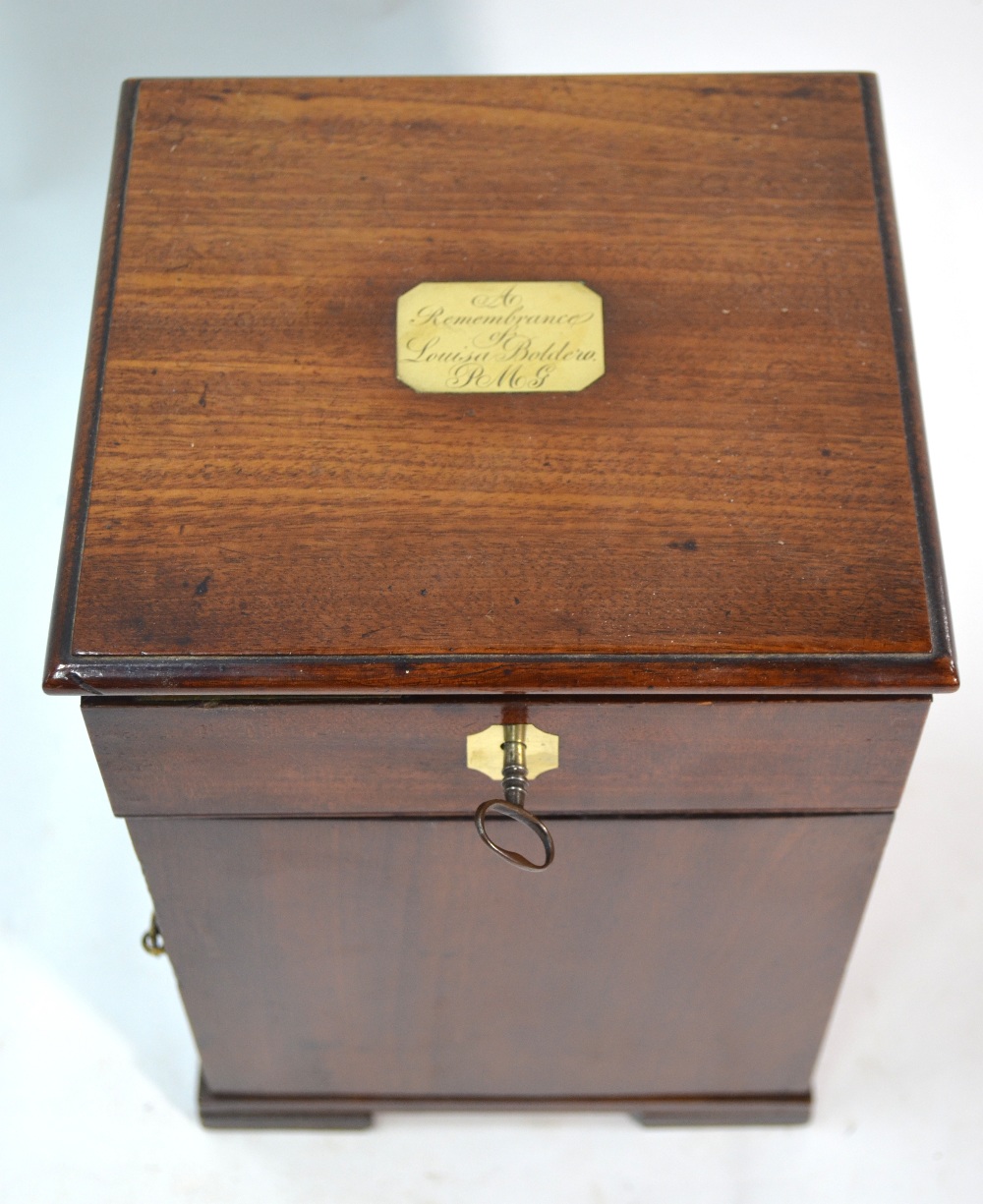 A George III mahogany travelling apothecary box, with brass carrying handles, - Image 2 of 7