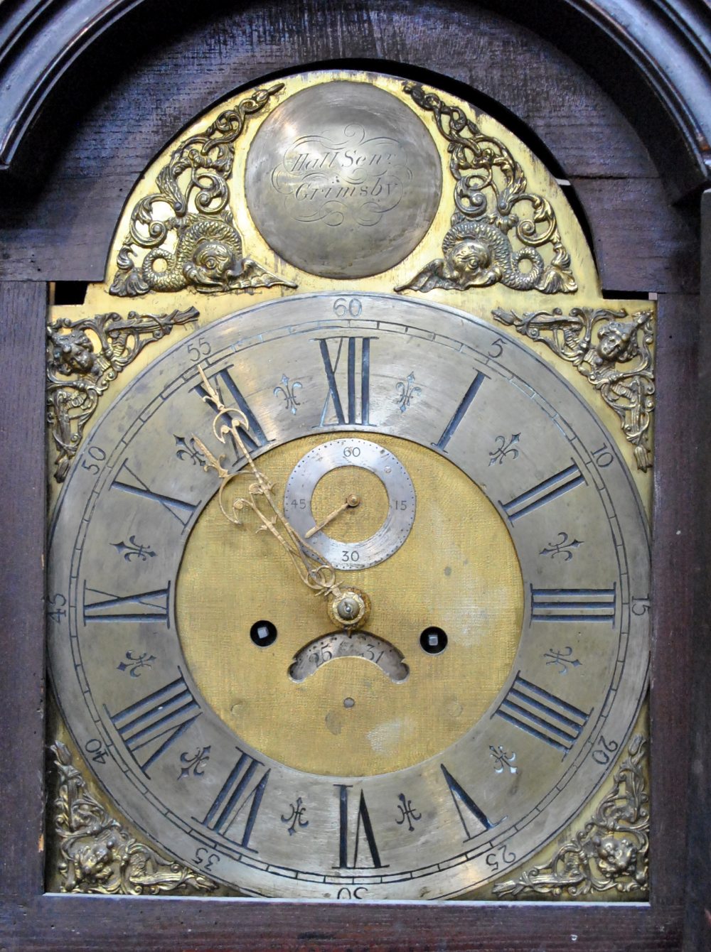 John (probably) Hall Snr, Grimsby, a late 18th century inlaid Sheraton style longcase clock, - Image 2 of 5