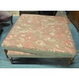 A large kelim style upholstered country house centre stool,