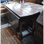 An 18th century joint oak framed gateleg table,