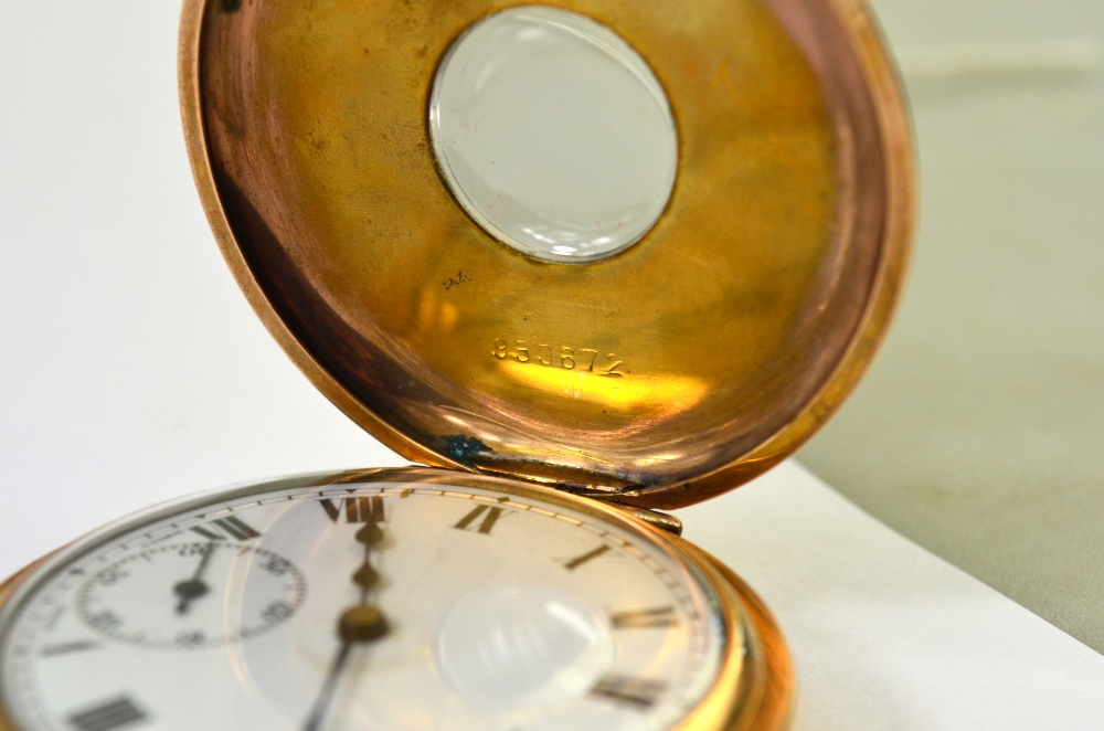 A gilt metal half hunter pocket watch wi - Image 3 of 7