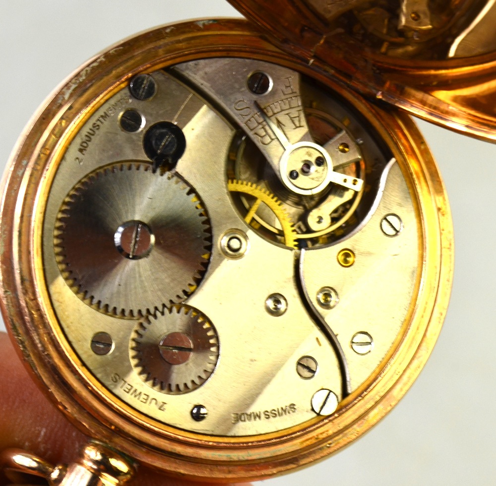 A gilt metal half hunter pocket watch wi - Image 4 of 7