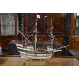 A wooden ship model of the 'Mayflower',