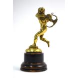 A bronze Cupid car mascot, 12 cm high,