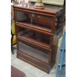 A mahogany Globe Wernicke sectional bookcase in three tiers,