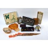 Collectables including Indian embroidered black velvet evening-purse in original box,