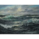 ILschyuten? - Choppy waters seascape, oil on canvas, indistinctly signed lower right,