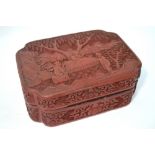 A Chinese red lacquer box and cover,