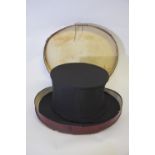 A grosgrain silk opera hat retailed by Lincoln Bennett & Co., Sackville St.