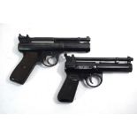 A Webley Senior 22 air pistol to/w a Webley Junior MkII 177 air pistol (2)