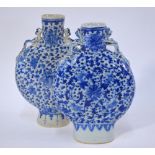 An associated pair of Chinese blue and white pilgrim bottles;