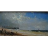 English school - A pair of coastal views, oil on board,