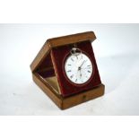 A 19th century Swiss silver open-faced pocket watch with alarm, 8-ruby cylinder movement,