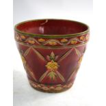 Minton Secessionist jardiniere, red ground decorated with stylised flowers and leaves,