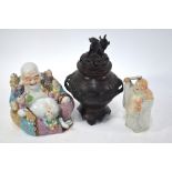 A famille rose figure of Budai, 20cm high,