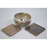 A heavy quality silver cigarette case, Hamilton & Co.