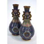 A pair of Chinese cloisonne enamel vases,