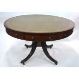 A Victorian mahogany drum library table,