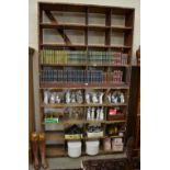 Two banks of sixteen school style shoe shelves Condition Report 153cm long x 35 cm