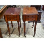 A companion (near) pair of Victorian mahogany drop leaf occasional tables,