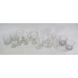 A collection of 19th/20th century drinking glasses including a cordial glass,