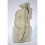 Peter Wright - two ceramic sculptures of mother and child and father, 20 cm high,