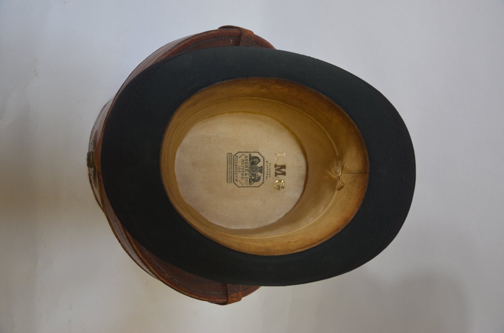 A vintage black silk top hat retailed by Andre & Co. Ltd. Hatters, 163 Piccadilly, W. - Image 2 of 3