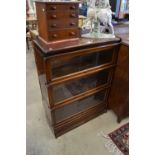 A mahogany three-tier Globe Wernicke sectional bookcase,