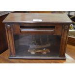 An antique mahogany table top posting box,