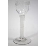 An 18th century cordial glass,