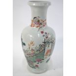 A famille rose vase with trumpet neck,