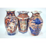 A Japanese Imari vase of lozenge form,