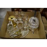 A Viners electroplated three-piece tea service, to/w four goblets,
