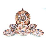 Six pieces of Japanese Koransha Imari porcelain, comprising: four dishes and two bowls,