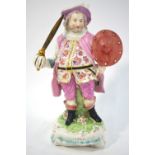 A late 18th/early 19th century Derby figure of James Quinn in the role of Falstaff, patch marks,