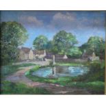Kay Robson - 'Westwell Cotswolds', oil on board, signed lower right,