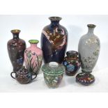 Seven pieces of Japanese cloisonne enamel,