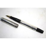 A silver Waterman 'Ideal' 'dots and lines' pattern fountain pen with 14ct nib,