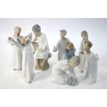 Seven Lladro figures of children in night clothes, 13.