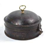 A 19th century Japanned tin circular spice-box with domed cover,