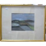 Francis Turner - 'After Harvest' , pastel, 1985, 20 x 26 cm to/w David Lewis - 'Hillside',