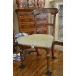 A set of six Victorian mahogany standard dining chairs on turned supports (6)