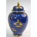 A Carlton Ware ovoid vase and cover,