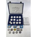 Thirteen various silver proof coins - mostly Commonwealth Royal commemoratives,