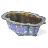 A large Chinese cloisonne enamel jardiniere of shaped foliate,