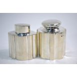 Two Edwardian silver tea caddies in the Georgian manner, both Charles Boyton & Son Ltd.