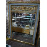 A 19th century giltwood and composite overmantel with bevelled plates - refurbished,